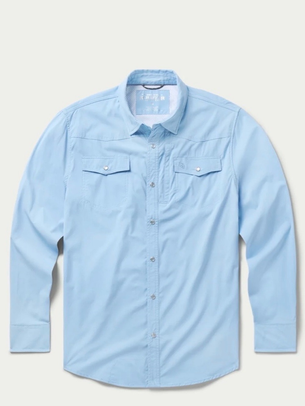 Schaefer Outfitter Men's RANGETEK WESTERN GUIDE SNAP SHIRT Sky Blue Medium New